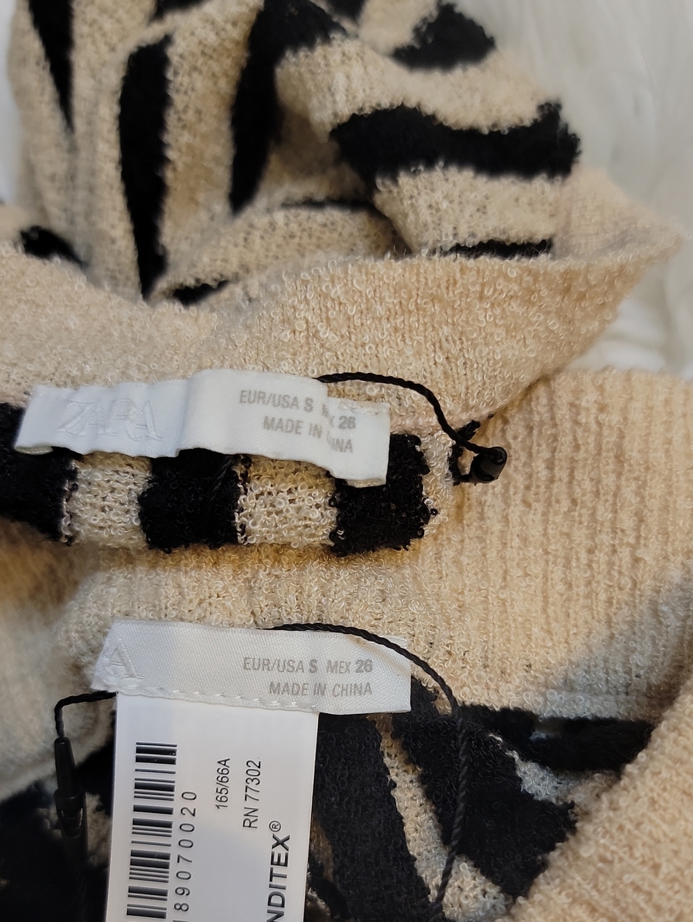 Zara Black & Cream Vertical Stripe Knit Wide-Leg Set - Picture 7 of 11